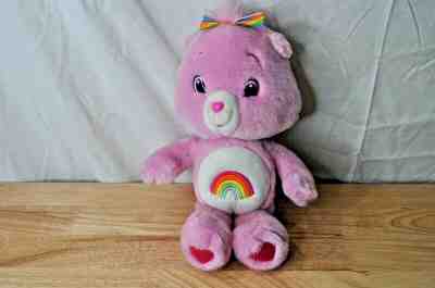 Care Bear 2008-Cheer Bear Stuffed Plush- Pink-Rainbow