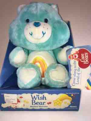 Vintage Care Bears Wish Bear Blue Plush Toy 80s New Mint With Tags IOB + BONUS