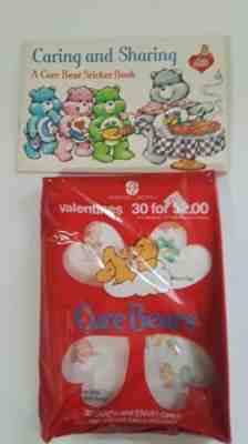 Vintage Care Bears 1984 valentines sticker book lot