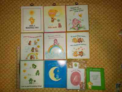 Vintage: 8 Care Bear wall hangings and 2 picture frames lot