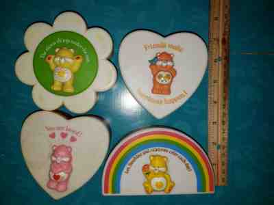 Vintage: Four plastic jewelry Care Bear boxes lot from American Greetings