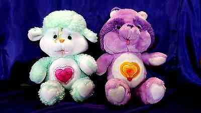 Plush Vintage Care Bears 1984 Bright Heart Racoon OR Gentle Heart Lamb by Kenner
