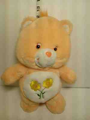 Lot#3 2002 Care Bears Plush Stuffed Toy Animal 13” Friend Bear Orange w/flowers
