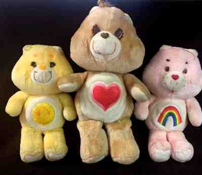 3 Lot Care Bears Vtg 1983 Plush Stuffed Animals 13
