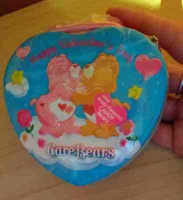 Vintage Care Bears embossed Valentine's Day hinged candy tin SEALED New