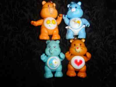 Vintage Lot of 4 Carebears Posable Bears Tenderheart, Baby Tugs, Bedtime, Friend