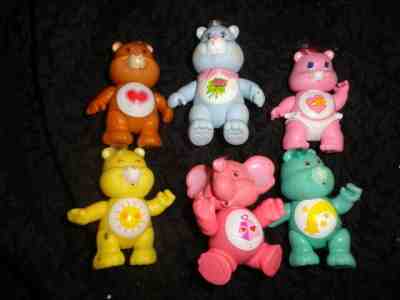 Vintage Lot of 6 Carebears Posable Care Bears - FREE SHIPPING