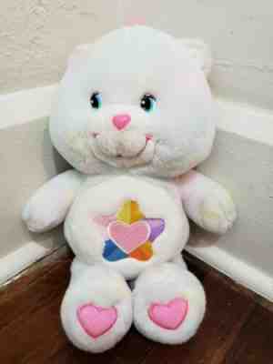 2004 Care Bears True Heart Bear 13” Talking Pastel Tie Dye Plush Stuffed Toy