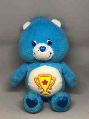 Blue Champ the Care Bear Plush Kids Toy Trophy Blue and White Plush Soft Fuzzy