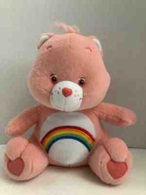 Care Bears Nanco Cheer Rainbow Bear Pink Stuffed Plush Animal Toy 12