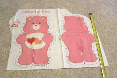 Care Bears Love-A-Lot Bear pink hearts fabric sewing panel craft DIY Pillow