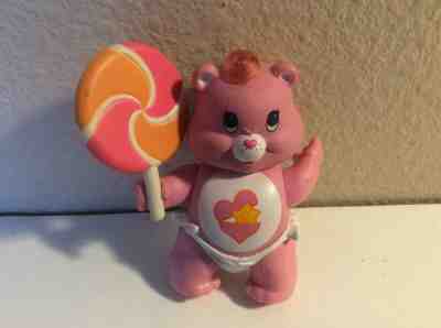 Care Bears VTG 1984 Poseable Figure Baby Hugs Bear w/Sweet Lickity Lollipop 