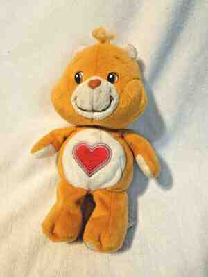 Tender Heart Care Bear Carlton Cards Plush Stuffed Animal 8" Small Tan Red Hear