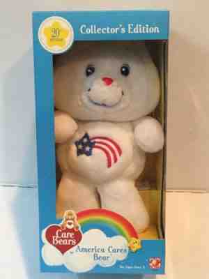 NEW 2003 10” AMERICA CARES Care Bear 20th Anniversary Collector’s Edition Plush