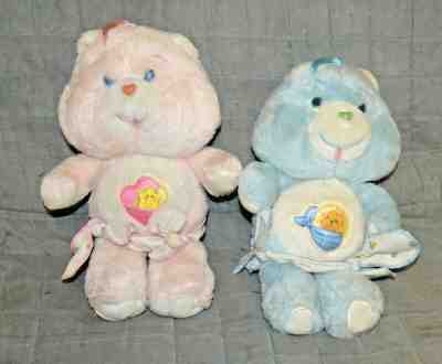 Vintage Kenner Care Bears Baby Hugs and Tugs 11 inch Plushes 1983