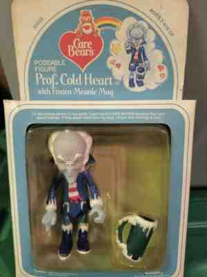Vintage 1984 Kenner Poseable CareBear Professor Cold Heart w/ Frozen Mug MIB