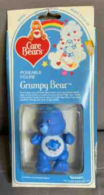 VINTAGE KENNER CARE BEARS GRUMPY BEAR RARE 3” POSABLE FIGURE BLUE 1982 NEW!!!