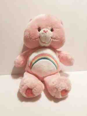 Care Bears Cheer Bear Rainbow 2002 Plush 13 Inch Pink Stuffed Animal 