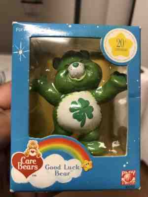 Care Bears 20th anniversary figurine Good Luck Bear 2002 In Box.