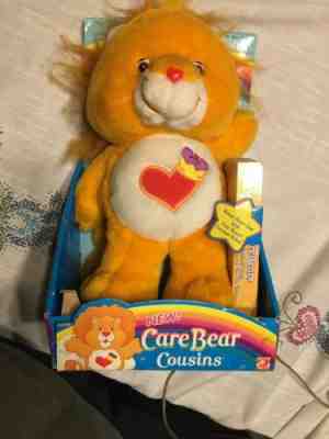Brave Heart Lion Care Bear Cousins Plush NIB W/VHS cartoon video, 2004 release