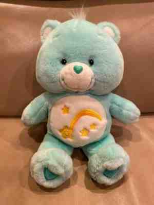 Care Bears Wish Bear 14” 2002 Mint Green Stars Collectible Plush