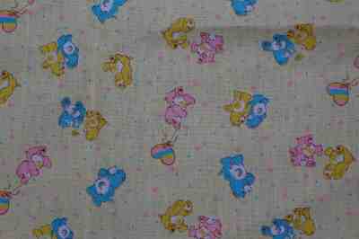Lot of Vintage 1983 80s Yellow CareBear Fabric Scraps Remnants American Greeting
