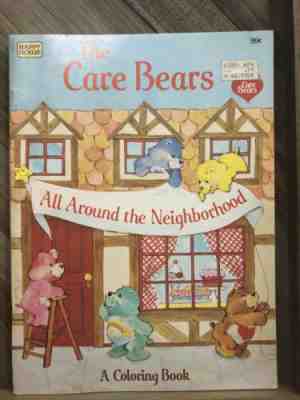 Vintage UNUSED Care Bears Coloring Book All Around The Neighborhood 1984