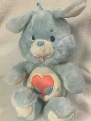 Vintage 80s Plush Swift Heart Rabbits Care Bear Cousins 13” Stuffed Bunny Toy
