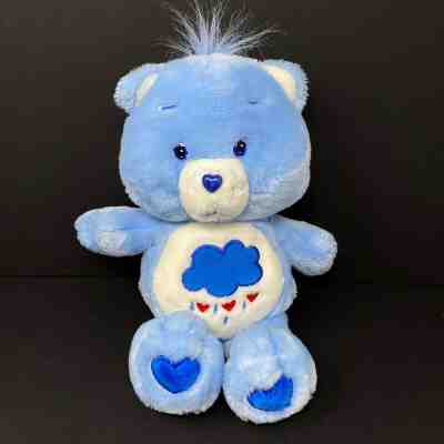 Care Bear Grumpy Bear 13” Blue Plush Stuffed Animal 2002 Heart Rain Cloud 