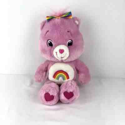 Care Bear 2008-Cheer Bear Stuffed Plush- Pink-Rainbow 14” Tall