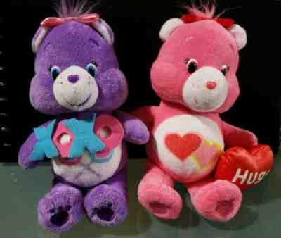2017 Care Bear Plush Lot Of 2 Love A Lot / Share Bear Great Valentines Gift
