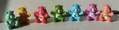 Care Bears Figures Set of 7 All Different  Hard Plastic-Rubber Care Bear Figs