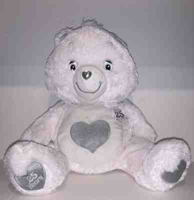 Care Bears 25th Anniversary Swarovski Crystal Eyes White Tender Heart Bear 12”