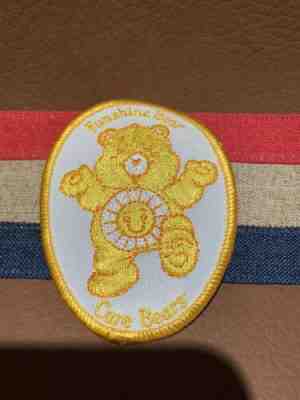 2002 Authentic Care Bears Funshine Bear Fabric Iron on Patch Yellow 3.5