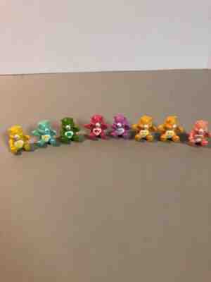 Care Bears  Birthday Cake Toppers Lot Of 8 PVC Cake Toppers 1 1/2 Inch Tall