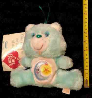 Vintage Care Bears 1983 Original Green Moon Sun Kenner 7”Bedtime Bear W/Booklet