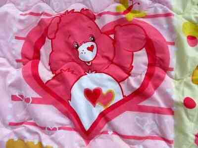 Vintage American Greeting CARE BEAR FRIENDS Crib Toddler Bed QUILT Blanket 50x60