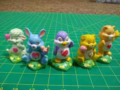 Set of 5 Vintage Care Bear ceramic figurines 1985 Perfect for Valentine's Day