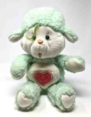 Vintage Kenner Care Bear Cousins Gentle Heart Lamb Plush Green White Fluffy 1984