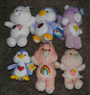 Lot of 6 CARE BEARS 4 New and 2 Vintage