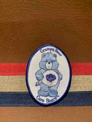 2002 Authentic Care Bears Grumpy Bear Fabric Iron on Patch Blue 3.5