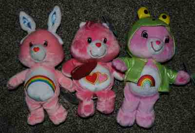 2 Easter Cheer Bears and 1 Valentines Love a Lot Care Bears 8