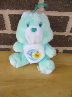 1983 Kenner BedTime Care Bear 7" Tall Plush Stuffed Teal / Sun/Moon Chest