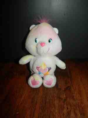 2004 9” Care Bears True Heart Bear Tie Dye Rainbow Star Pastel Plush