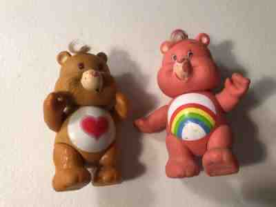 Vintage Lot 3 Care Bears Tenderheart Cheer PVC Figure 1983 Miniature Mini 3”