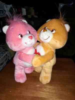 Hugging Care Bears lovealot and tenderheart in great condition Great collectable
