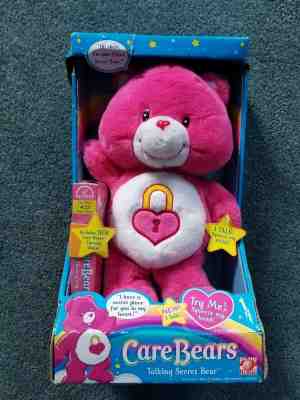 Care Bear Secret Bear Talking Plush Stuffed animal VHS Pink 2004
