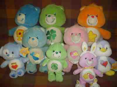 CARE BEARS TEDDY SET 11 USED AND NEW PLUSH FIGURE TOY DOLL