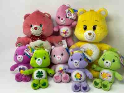 Care Bears 9” Lot Of 6 Bears With Tags And 2 Big Care Bears One Of Them Talks.