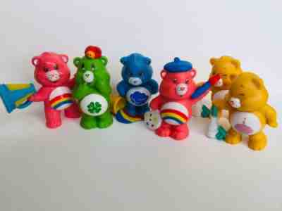 Lot of 6 Vintage Care Bears PVC Figures Toys 1984 rare collectables